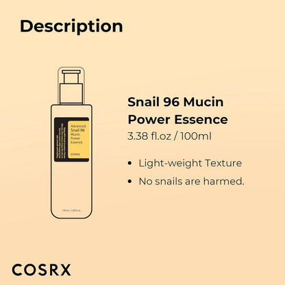 [Test Product] COSRX Snail Mucin 96% Power Repairing Essence 3.38 fl.oz 100ml