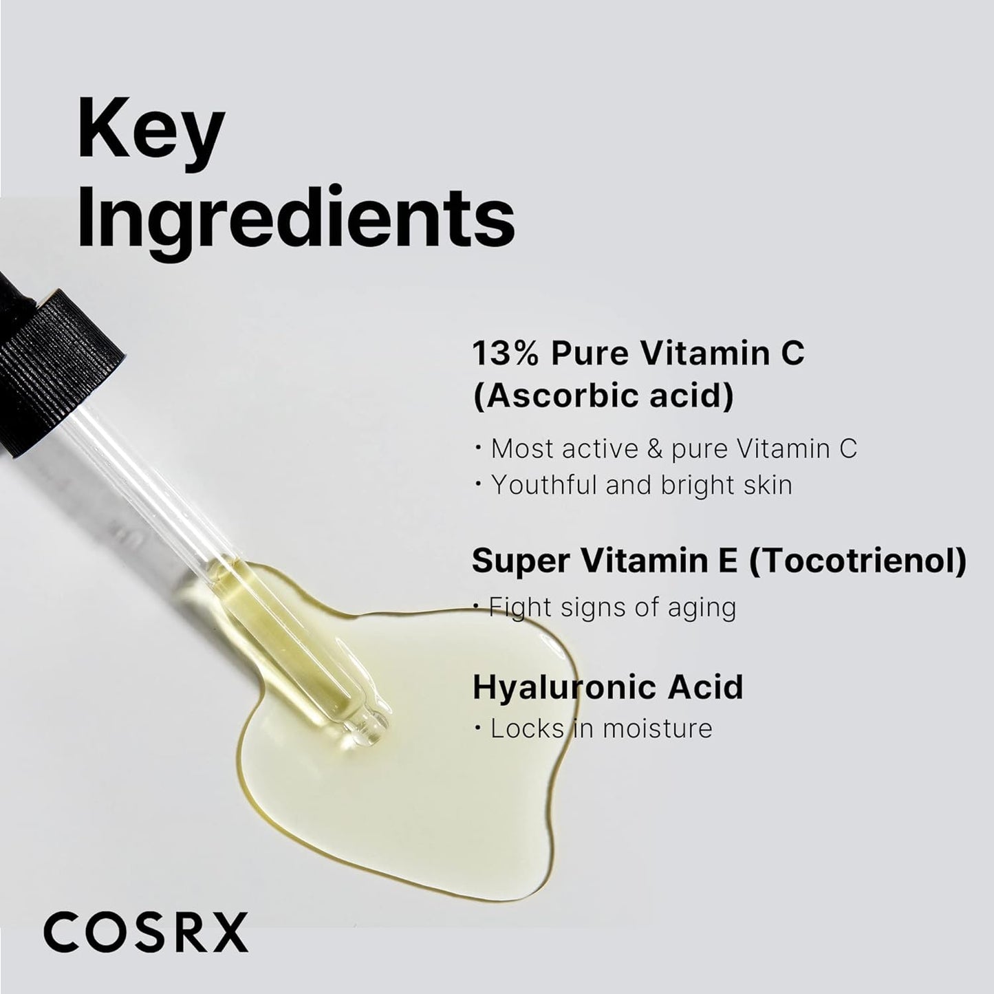 COSRX Pure Vitamin C 13% Serum with Vitamin E & Hyaluronic Acid 20ml, 0.67fl.oz